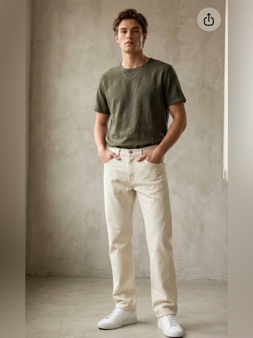 Polo Ralph Lauren Mens Classic Fit Jeans 32x30 Off White Cream RL Logo Straight